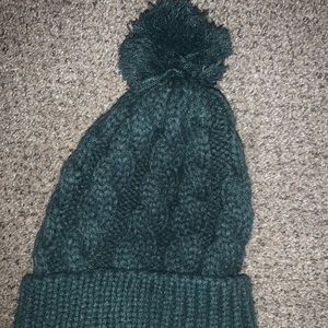Green Winter Pompom Hat